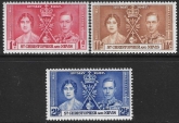 1937  St. Kitts-Nevis  SG.65-7  Coronation set 3 values U/M (MNH)