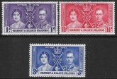 1937  Gilbert & Ellice   SG.40-2  Coronation set 3 values U/M (MNH)