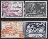 1949 Malaya-Selangor  SG.111-4  Universal Postal Union set 4 values U/M (MNH)