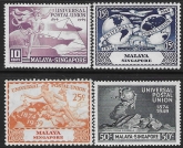 1949  Singapore SG.33-6  Universal Postal Union  set 4 values U/M (MNH)