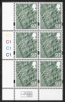 NI 105  97p linen 2B    cyld. C1C1C1C1 phos C1  grid R1C2 Cartor U/M (MNH)