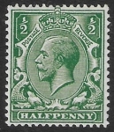 1912-22 King George V  N14(15)  ½d Deep Blue green. (myrtle green) RPS cert.