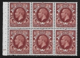 NB26 (SG.441f)  1½d red-brown  Cyld. G20  dot    perf B4A(I) U/M  (MNH) trimmed perfs.