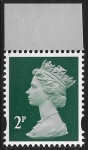 Y1668  2p 2B  deep green blue fluor ex DY21  ISP Walsall  U/M (MNH)
