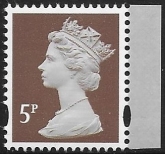 Y1670  5p  2B  dull red-brown blue fluor ex  DY21 . ISP Walsall U/M (MNH)