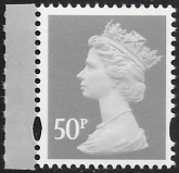 Y1727  50p 2B  grey. blue fluor.  ex  DY21  ISP Walsall  U/M (MNH)