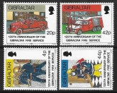 1990 Gibraltar SG.630-4  Gibraltar Fire Service set 4 values U/M (MNH)