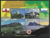 2010  Gibraltar  MS.1364 Gibraltar and San Marino Joint issue.  mini sheet. U/M (MNH)