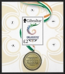 2010  Gibraltar  MS.1374  Commonwealth Games Delhi.  mini sheet. U/M (MNH)