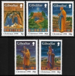 1998 Gibraltar  SG.848-52 Christmas  set 5 values U/M (MNH)