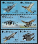 1999 Gibraltar SG.883-8  Wings of Prey (1st series) set 6 values  U/M (MNH)