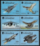 1999 Gibraltar SG.883-8  Wings of Prey (1st series) set 6 values  U/M (MNH)