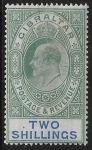 1903 Gibraltar SG.52  2/- green and blue Mounted Mint