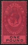 1912 Gibraltar  SG.85  £1 dull purple and black/red  lightly mounted mint.