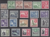 1938-43  Malta  SG.217-31  KGVI  definitive set of 21 values U/M (MNH)