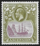 1924-33  Ascension Island  SG.15d  5d purple and olive green. lightly mounted mint.