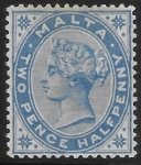 1885-90  Malta  SG.24  2½d dull blue perf 14 crown CA  mounted mint