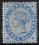 1885-90  Malta  SG.25  2½d bright  blue perf 14 crown CA  mounted mint