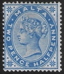 1885-90  Malta  SG.26  2½d ultramarine perf 14 crown CA  mounted mint