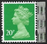 U3075 20p 2B bright green M20L MPIL  DY37  ISP U/M (MNH)