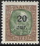 1921  Iceland  SG.140  20a on 25a green and brown U/M (MNH)