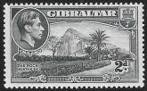 1940 Gibraltar  SG.124a   2d grey  perf 13½  U/M (MNH)