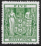 New Zealand - Arms F195  5s green. lightly mounted mint.
