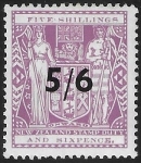 New Zealand - Arms F188  5/6d on 5/6d  lilac.  lightly mounted mint.
