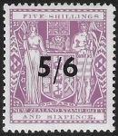 New Zealand - Arms F188  5/6d on 5/6d  lilac.  lightly mounted mint.