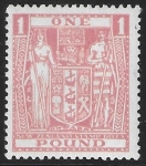New Zealand - Arms F203  £1 pink  lightly mounted mint.