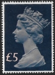 SG.1028 £5.00 salmon & chalky blue. U/M (MNH)