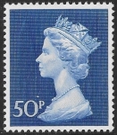 SG.831 50p deep ultramarine on Bradbury Paper (whiter) U/M (MNH)