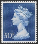 SG.831 50p deep ultramarine on phosphorised paper. U/M (MNH)