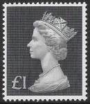 SG.831b  £1 bluish black on Bradbury  Paper. (whiter) U/M (MNH)