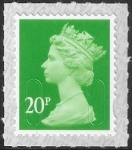 U2924 20p bright green 2B M20L  SBP T3 Walsall U/M (MNH)