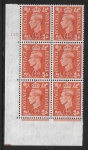 1951 ½d pale orange  Q3 (=SG.503) cylinder 155 dot perf E/I U/M