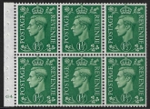 QB26   1½d pale green. cyld. G4 no dot. perf.I  U/M