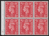 QB34  2½d pale scarlet. cyld J70 dot. perf.IE  U/M