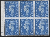 QB33  2½d light ultramarine cyld J61 dot. perf.B6(ie)  U/M