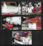 2011 St. Helena SG.1157- 61 Royal Wedding 2nd issue set 5 values U/M (MNH)