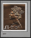 U3966 £1 gold embossed printed in gravure (from mini sheet). U/M (MNH)