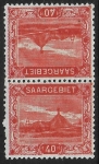 1921 SAAR  SG.58a  40pf scarlet 'tete beche' pair. U/M (MNH)