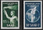 1952 SAAR SG.312-3  Olympic Games Helsinki.   U/M (MNH)  cat. val. £19.50