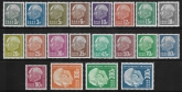 1957 SAAR SG.406-25  President Heuss.  set 20 vals. U/M (MNH)  cat. val. £70.00