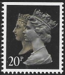 SG.1469 20p phos. brownish black & cream. imperf Top  Harrison. ex booklet JD1 U/M (MNH)