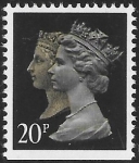 SG.1469 20p phos. brownish black & cream. imperf Bottom  Harrison. ex booklet JD1 U/M (MNH)