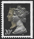 SG.1469 20p phos. brownish black & cream. imperf Top & Right  Harrison. ex booklet JB2  U/M (MNH)