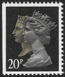 SG.1469 20p phos. brownish black & cream. imperf Left  Harrison. ex booklet FH20 U/M (MNH)