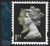 SG.2956  1st  2B  brownish black  cartor ex booklet DX 46 U/M (MNH)