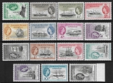 1954 Falkland Dependencies SG.G26-40 Ships Definitives. 15 values  U/M (MNH)